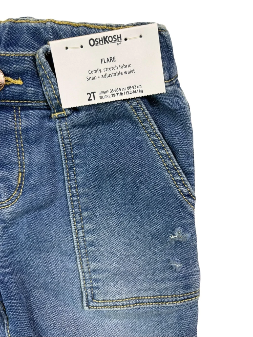 NWT OshKosh B'gosh Girls' Blue Flared Soft Stretch Denim Jeans